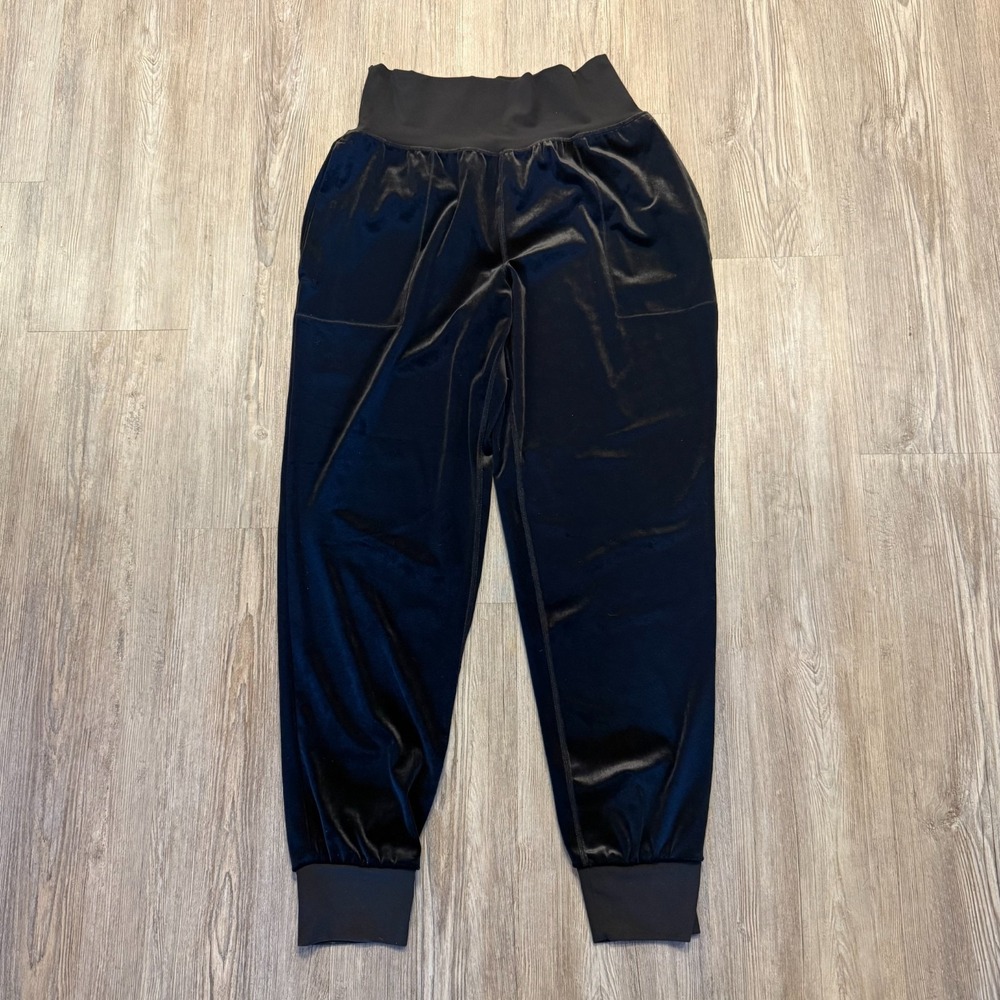 Athleta Womens Small Salutation Velvet Jogger Black‎